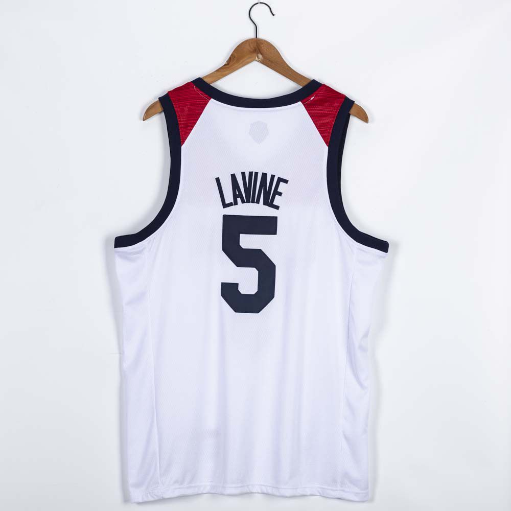 2021 Olympic USA 5 Lavine White Nike NBA Jerseys